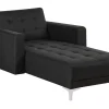 Fabric Chaise Lounge Graphite Grey Aberdeen