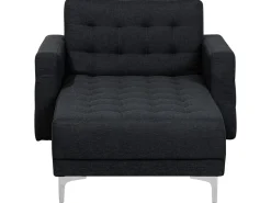 Fabric Chaise Lounge Graphite Grey Aberdeen