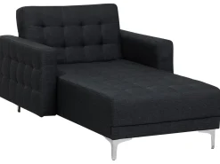 Fabric Chaise Lounge Graphite Grey Aberdeen