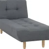 Fabric Chaise Lounge Grey Alsten