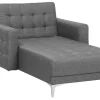 Fabric Chaise Lounge Grey Aberdeen