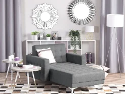 Fabric Chaise Lounge Grey Aberdeen