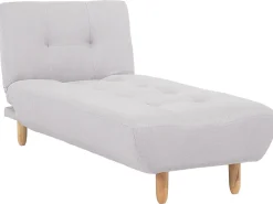 Fabric Chaise Lounge Light Grey Alsten