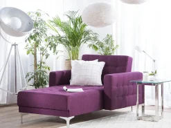 Fabric Chaise Lounge Purple Aberdeen
