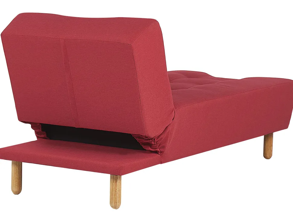 Fabric Chaise Lounge Red Alsten