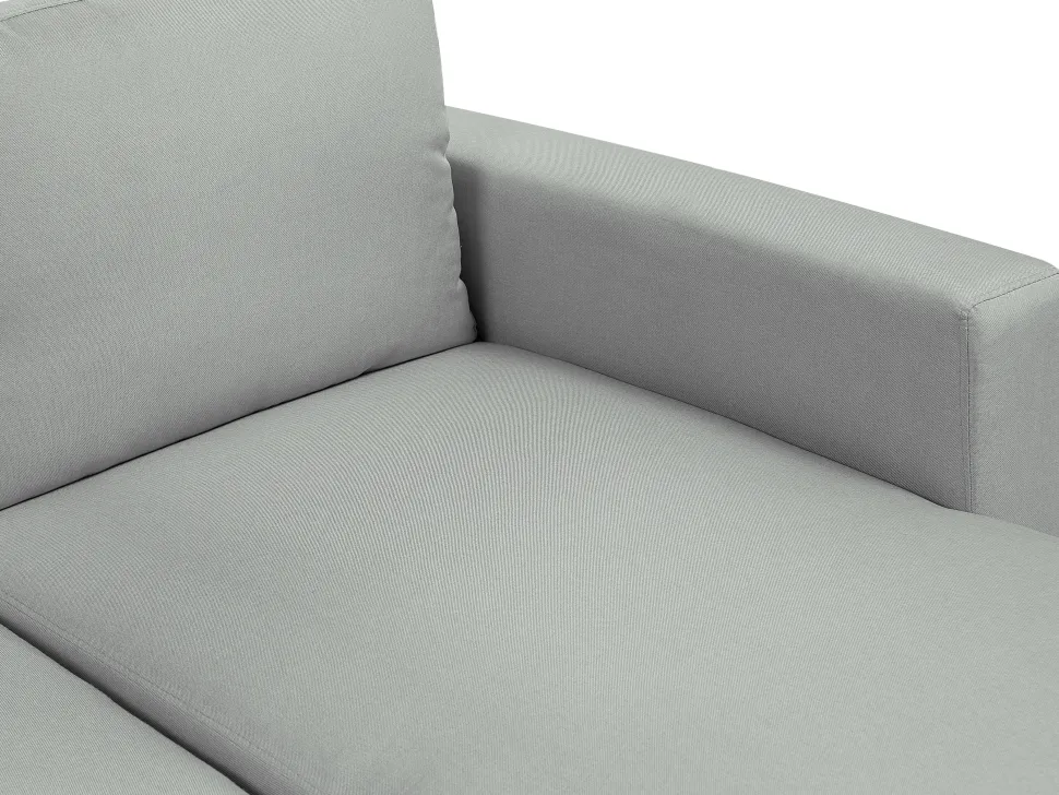 Fabric Corner Sofa Bed With Storage Light Grey Sommen