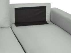Fabric Corner Sofa Bed With Storage Light Grey Sommen