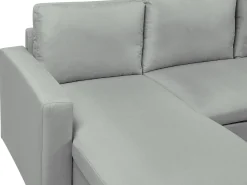 Fabric Corner Sofa Bed With Storage Light Grey Sommen