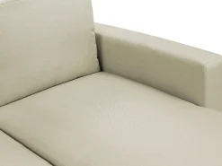 Fabric Corner Sofa Bed With Storage Beige Sommen