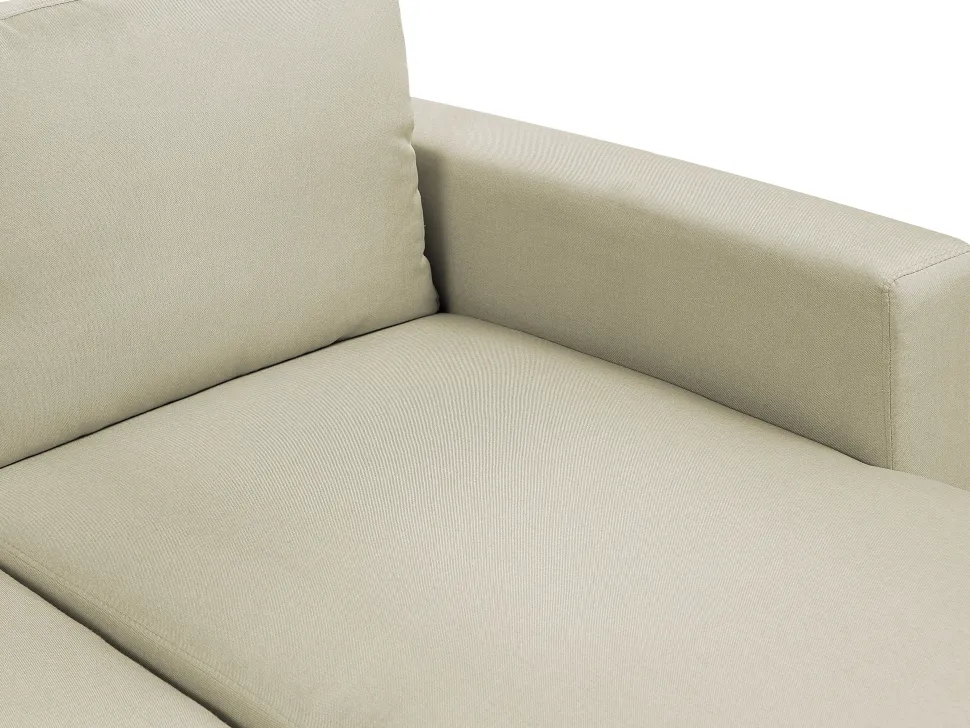 Fabric Corner Sofa Bed With Storage Beige Sommen