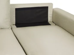 Fabric Corner Sofa Bed With Storage Beige Sommen
