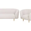 Fabric Living Room Set Beige And Gold Loen