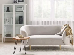Fabric Living Room Set Beige And Gold Loen