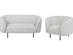 Fabric Living Room Set Black And White Loen