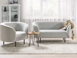 Fabric Living Room Set Black And White Loen