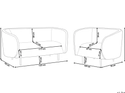 Fabric Living Room Set Black And White Loen