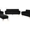 Fabric Living Room Set Black Florli
