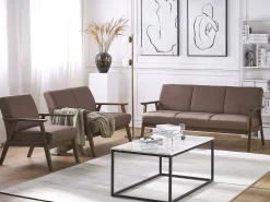 Fabric Living Room Set Brown Asnes