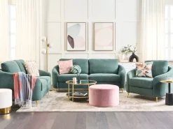 Fabric Living Room Set Green Trosa