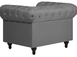 Fabric Living Room Set Grey Chesterfield Big