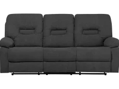 Fabric Manual Recliner Living Room Set Grey Bergen