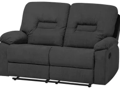 Fabric Manual Recliner Living Room Set Grey Bergen