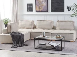 Fabric 1-Seat Section Beige Tibro