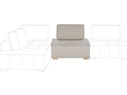 Fabric 1-Seat Section Beige Tibro