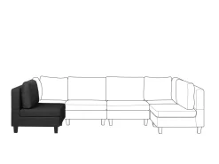 Fabric 1-Seat Section Black Fevik