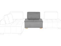 Fabric 1-Seat Section Grey Tibro