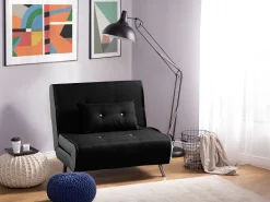 Fabric Single Sofa Bed Black Farris