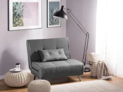 Fabric Single Sofa Bed Grey Farris