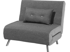 Fabric Single Sofa Bed Grey Farris