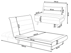 Fabric Single Sofa Bed Grey Setten
