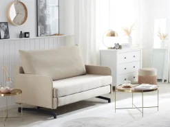 Fabric Sofa Bed Beige Belfast