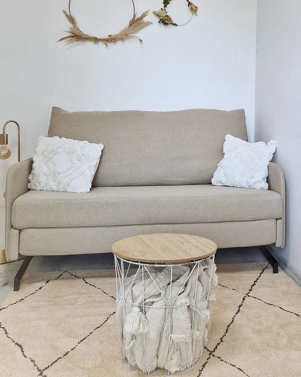 Fabric Sofa Bed Beige Belfast