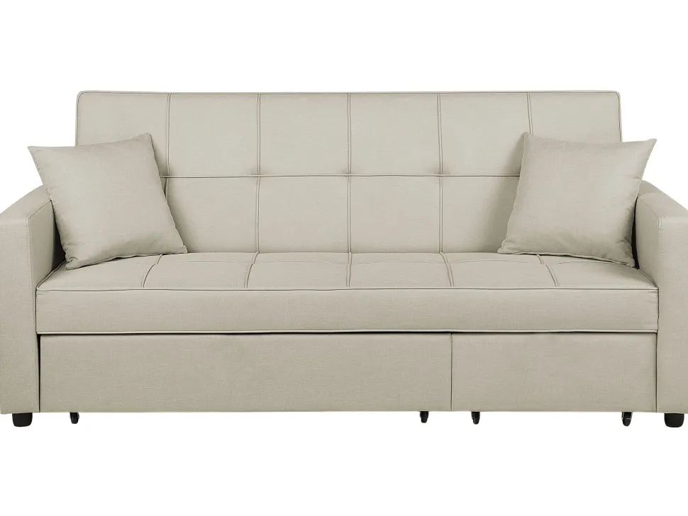 Fabric Sofa Bed Beige Glomma