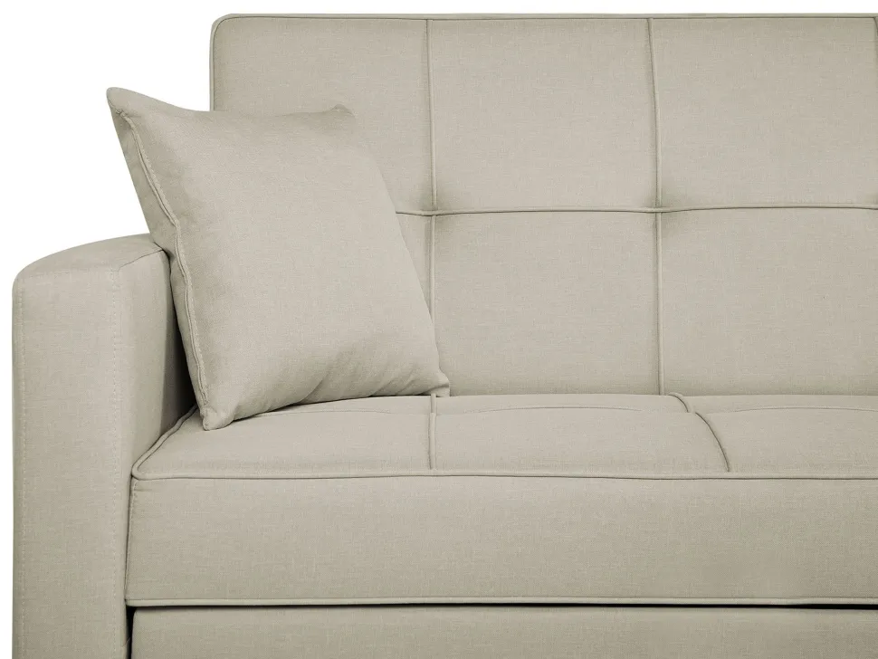 Fabric Sofa Bed Beige Glomma