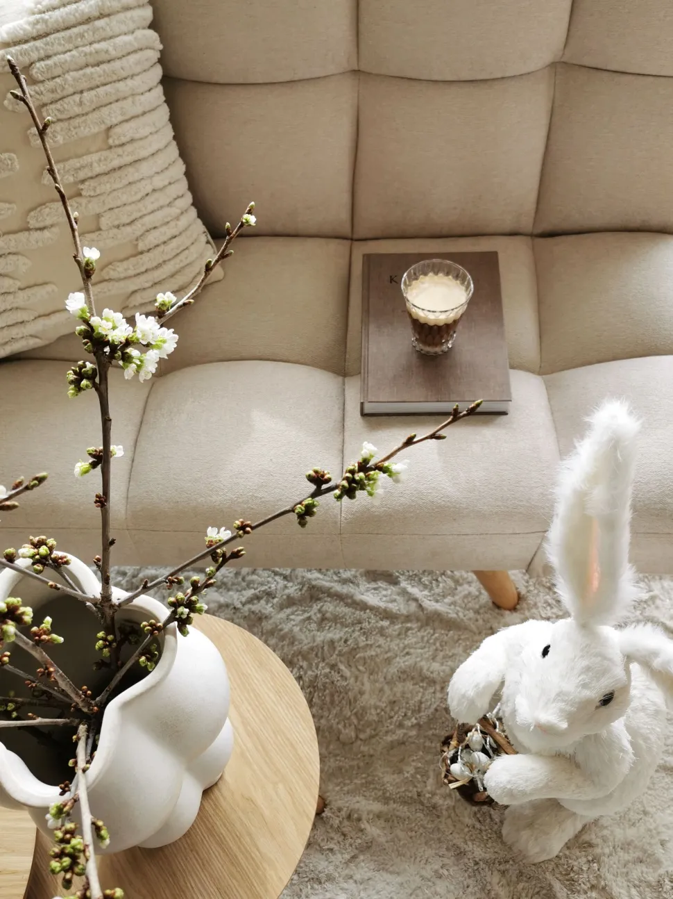 Fabric Sofa Bed Beige Ingaro