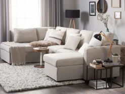 Fabric Sofa Bed Beige Karrabo