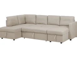 Fabric Sofa Bed Beige Karrabo