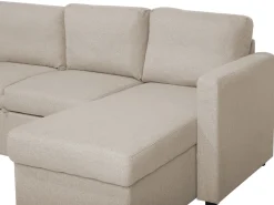 Fabric Sofa Bed Beige Karrabo