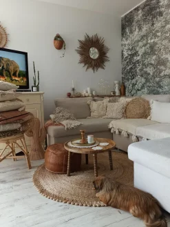 Fabric Sofa Bed Beige Karrabo
