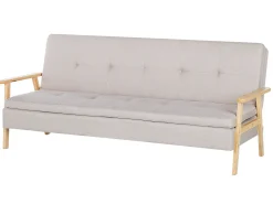 Fabric Sofa Bed Beige Tjorn