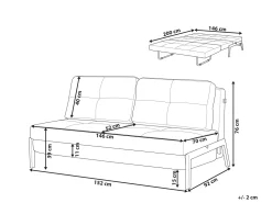 Fabric Sofa Bed Black Edland
