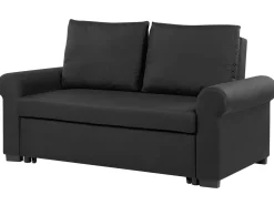 Fabric Sofa Bed Black Silda