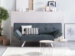 Fabric Sofa Bed Dark Blue Bristol