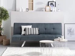 Fabric Sofa Bed Dark Blue Bristol