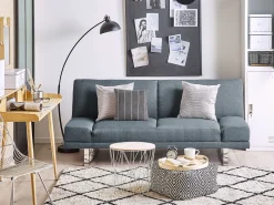 Fabric Sofa Bed Dark Blue York