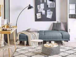 Fabric Sofa Bed Dark Blue York
